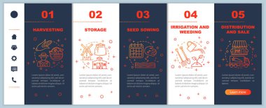 Tarıma dayalı işletme onboarding mobil app ekranlar sayfaları.