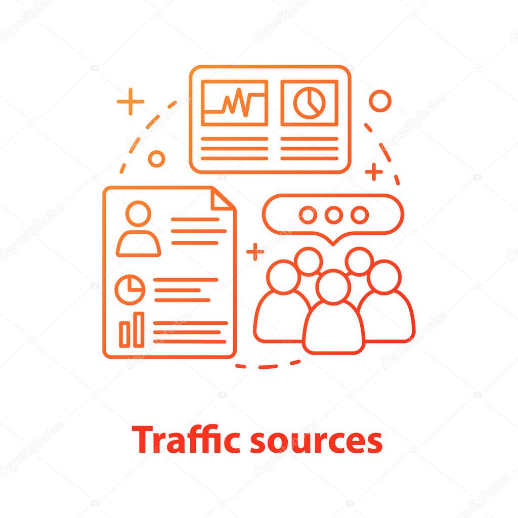 Website traffic sources concept icon. Audience growth, engagement rate.