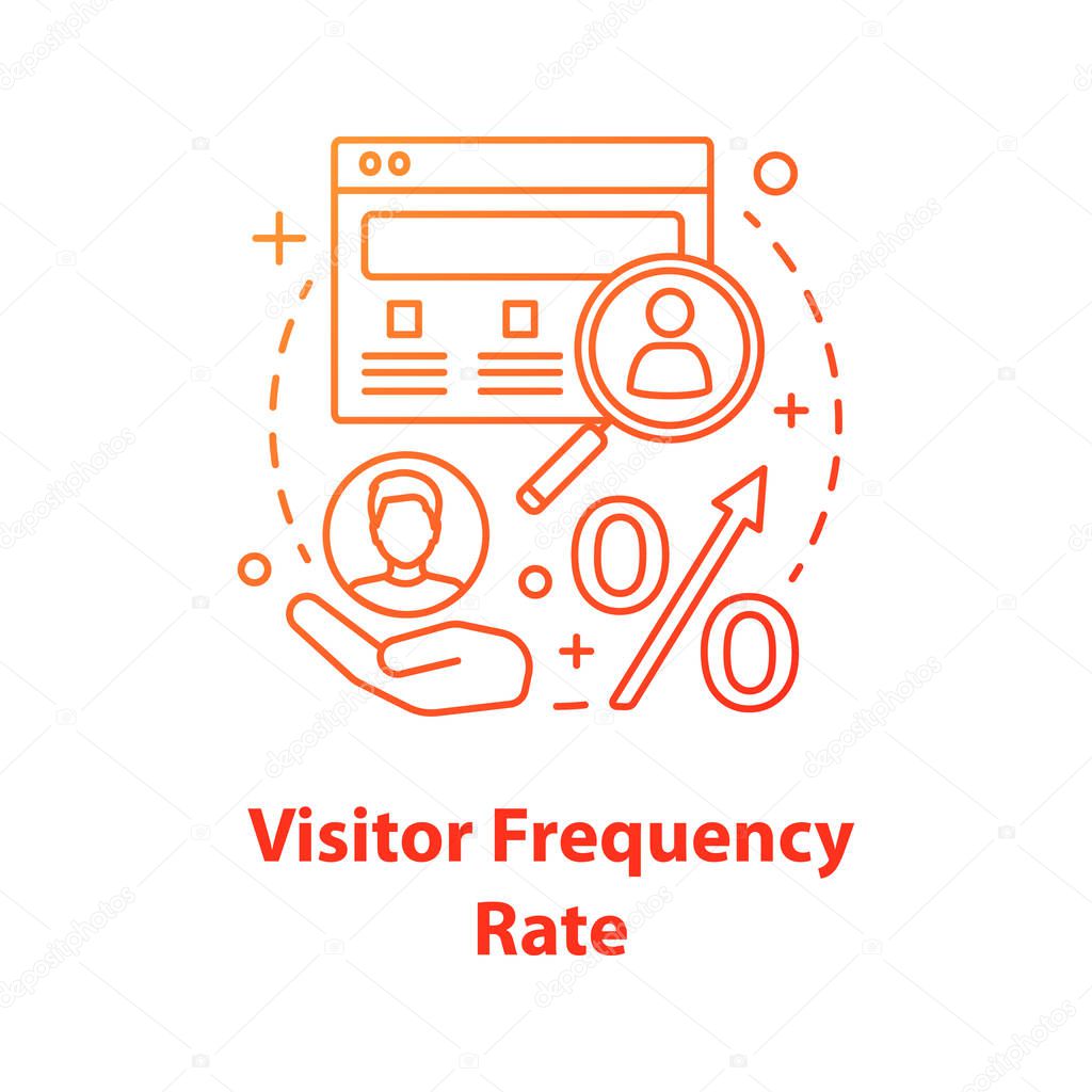 Visitor frequency rate concept icon. Social media analytics.