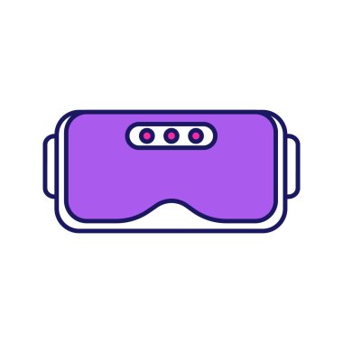 VR kulaklık renk simgesi. Sanal gerçeklik maske set. VR gözlük, gözlük. İzole vektör çizim