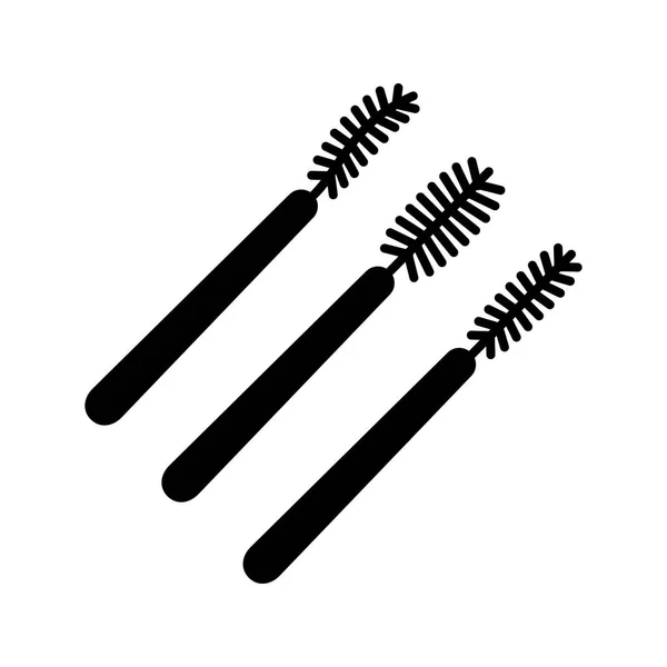 Mascara Jetable Baguettes Glyphe Icône Symbole Silhouette Les Types Pinceaux — Image vectorielle