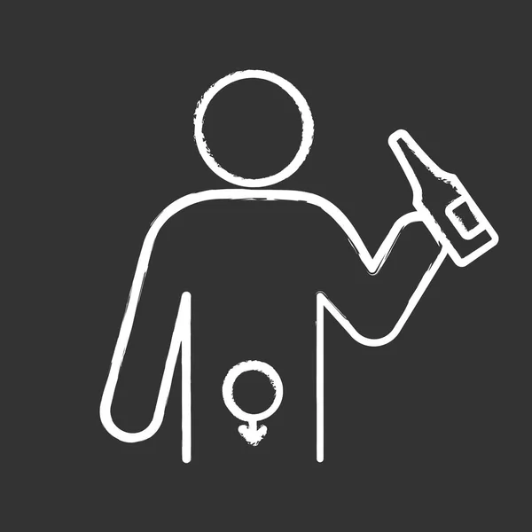 Ikona Kreda Nadużywania Alkoholu Alkoholizmu Zaburzenia Erekcji Picia Alkoholu Zaburzenia — Wektor stockowy