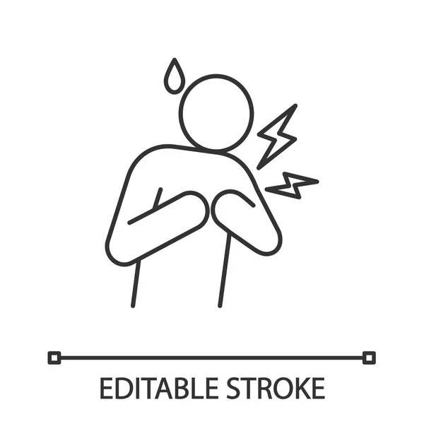 Icono Lineal Ataque Cardíaco Ilustración Línea Delgada Infarto Miocardio Enfermedades — Archivo Imágenes Vectoriales