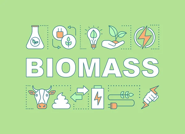 Banner Conceptos Palabras Energía Biomasa Poder Verde Presentación Sitio Web — Vector de stock