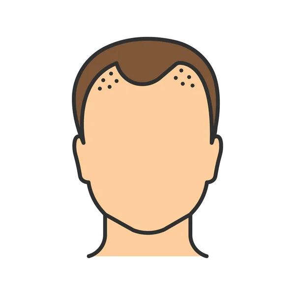 Haarausfall Farbe Symbol Glatze Abnehmendes Testosteron Zeichen Niedrigen Niveaus Haarausfall — Stockvektor