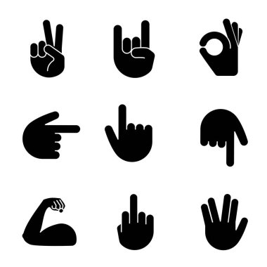 el jestleri emoji beyaz arka plan üzerinde ayarla