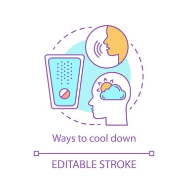 Yolları kavram simgesi soğutmak için. ALM fikir ince hat illüstrasyon. Medikal tedavi. Ruh sağlığı. Mindfulness. Stres üstesinden. Duygu ifadesi. Çizim vektör izole anahat  