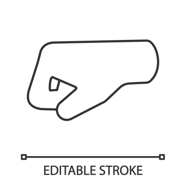 Lewa Pięść Ikona Liniowej Emoji Cienka Linia Ilustracja Pięść Skierowaną — Wektor stockowy