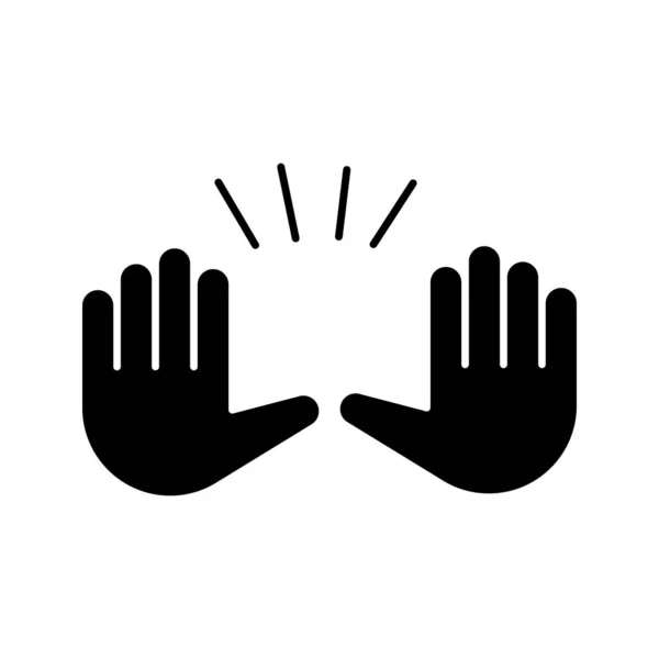 Αυξάνοντας Χέρια Χειρονομία Γλύφου Εικονίδιο Σύμβολο Σιλουέτα Σταματήστε Παραδοθείτε Χειρονομίες — Διανυσματικό Αρχείο