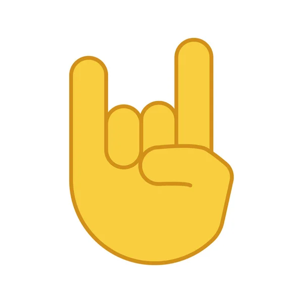 Rock Icono Color Gesto Los Cuernos Firman Emojis Dedos Del — Vector de stock