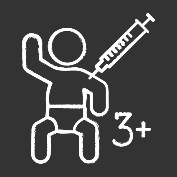 Injectie Kid Arm Krijt Pictogram Kindergeneeskunde Bcg Hepatitis Immunisering Vaccin — Stockvector