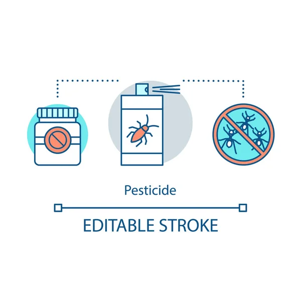 Pesticiden Concept Pictogram Insectenwerend Middel Idee Dunne Lijn Illustratie Insecticiden — Stockvector