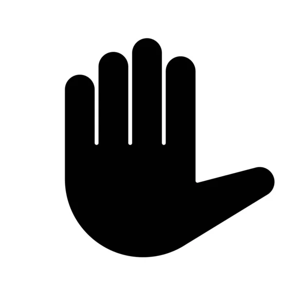 Erhobenes Hand Emoji Symbol Silhouette Symbol High Five Stopp Geste — Stockvektor