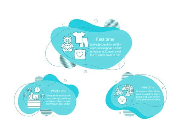 재미와 삽화입니다 일상적인 Infographic 템플릿입니다 텍스트 아이콘 요소입니다 생활입니다 모양의 — 스톡 벡터