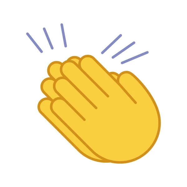 Batendo Palmas Emoji Cor Ícone Mãos Aplausos Parabéns Ilustração Vetorial — Vetor de Stock
