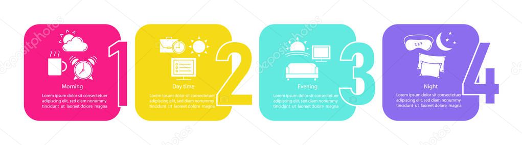 Time Period Vector Infographic Template Morning Day Evening Night Business Presentation Design Elements Data Visualization Steps And Options Process Timeline Chart Workflow Layout With Icons Premium Vector In Adobe Illustrator Ai