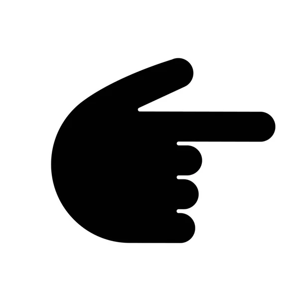 Rückhand Zeigefinger Nach Rechts Silhouette Symbol Zeigen Sie Nach Rechts — Stockvektor