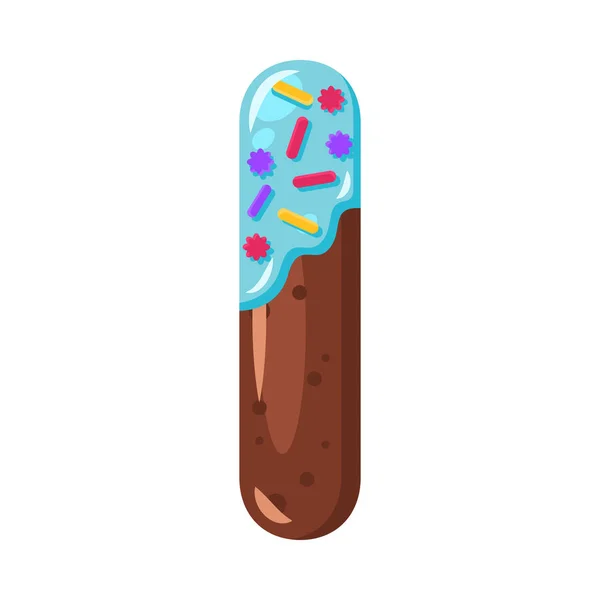 Donut Cartoon Brief Vectorillustratie Biscuit Vet Lettertypestijl Geglazuurde Initiaal Met — Stockvector