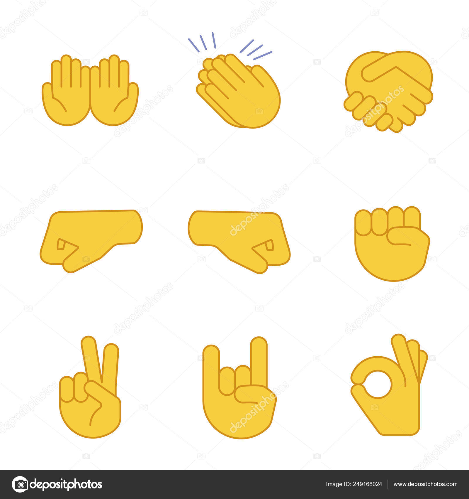 Handshake icon. Hand gesture emoji vector illustration. Stock