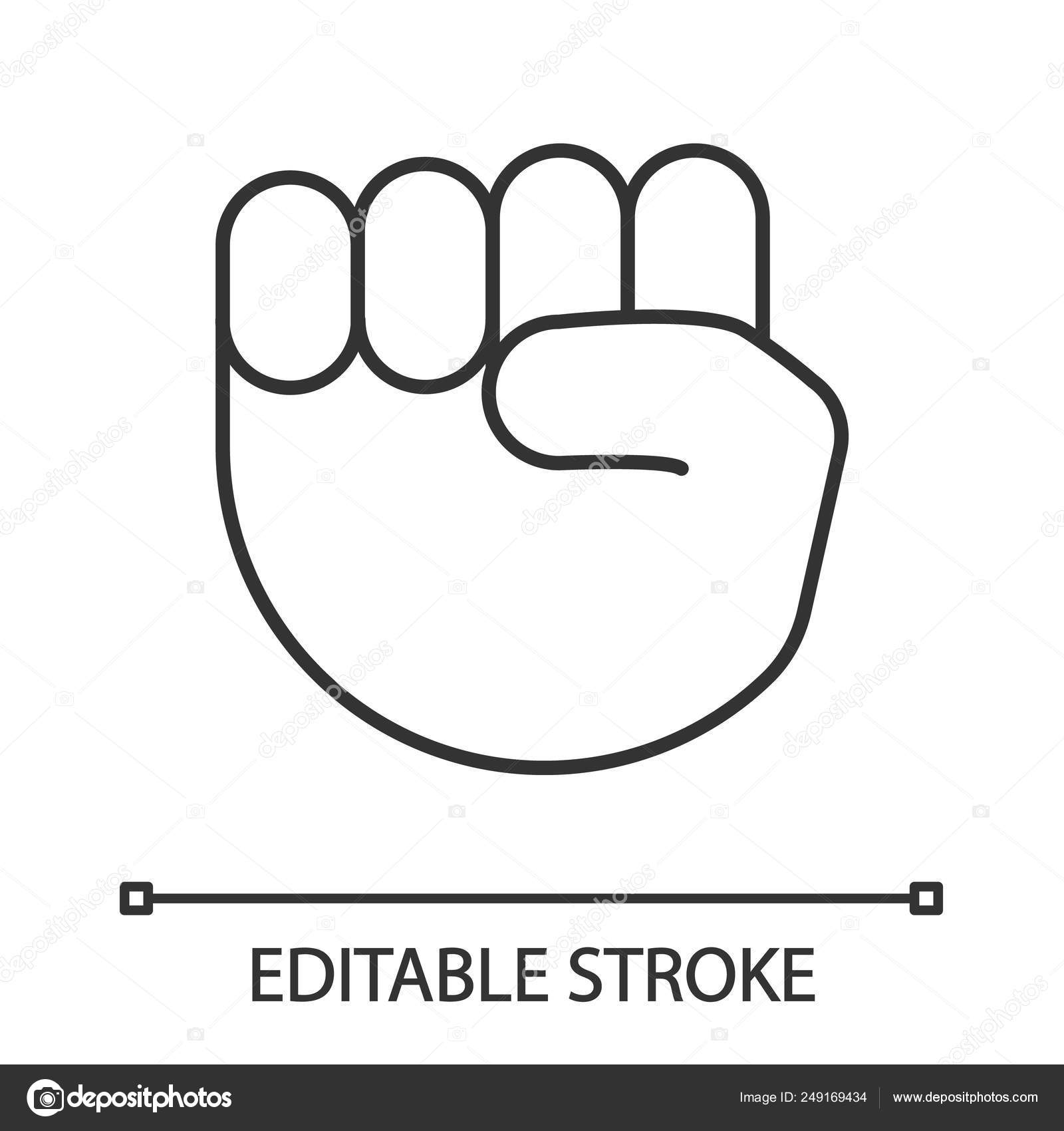 Raised fist emoji linear icon Stock Vector Image by ©bsd 249169434