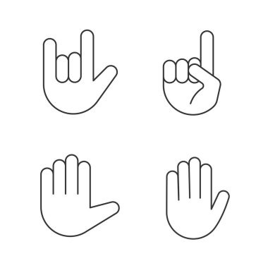 El jest emojis doğrusal Icons set