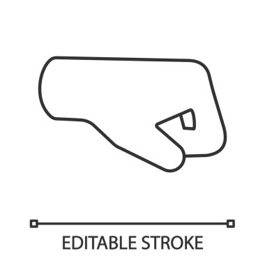 Right fist emoji linear icon clipart