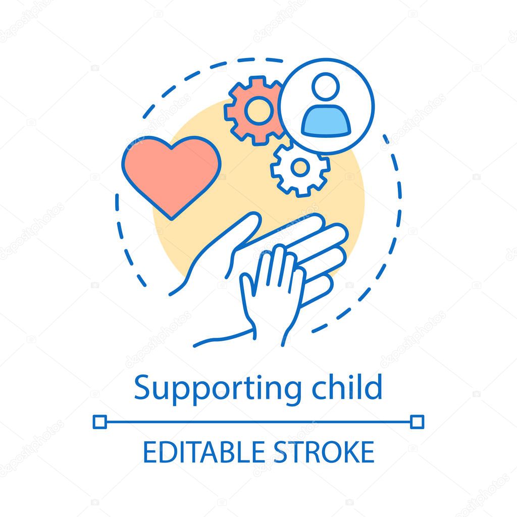 Supporting child concept icon