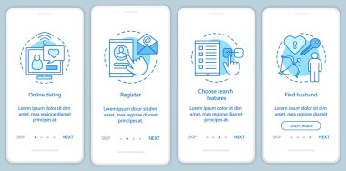 Dating Online mobil app ekran şablonu