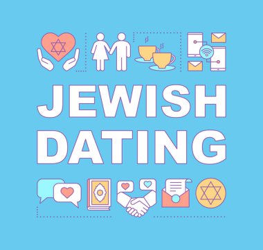 Jewish dating word concepts banner clipart