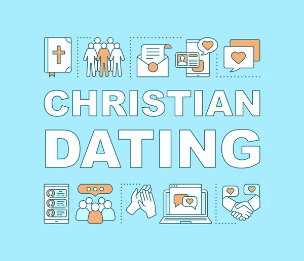 Christelijke dating banner van de concepten van het woord — Stockvector