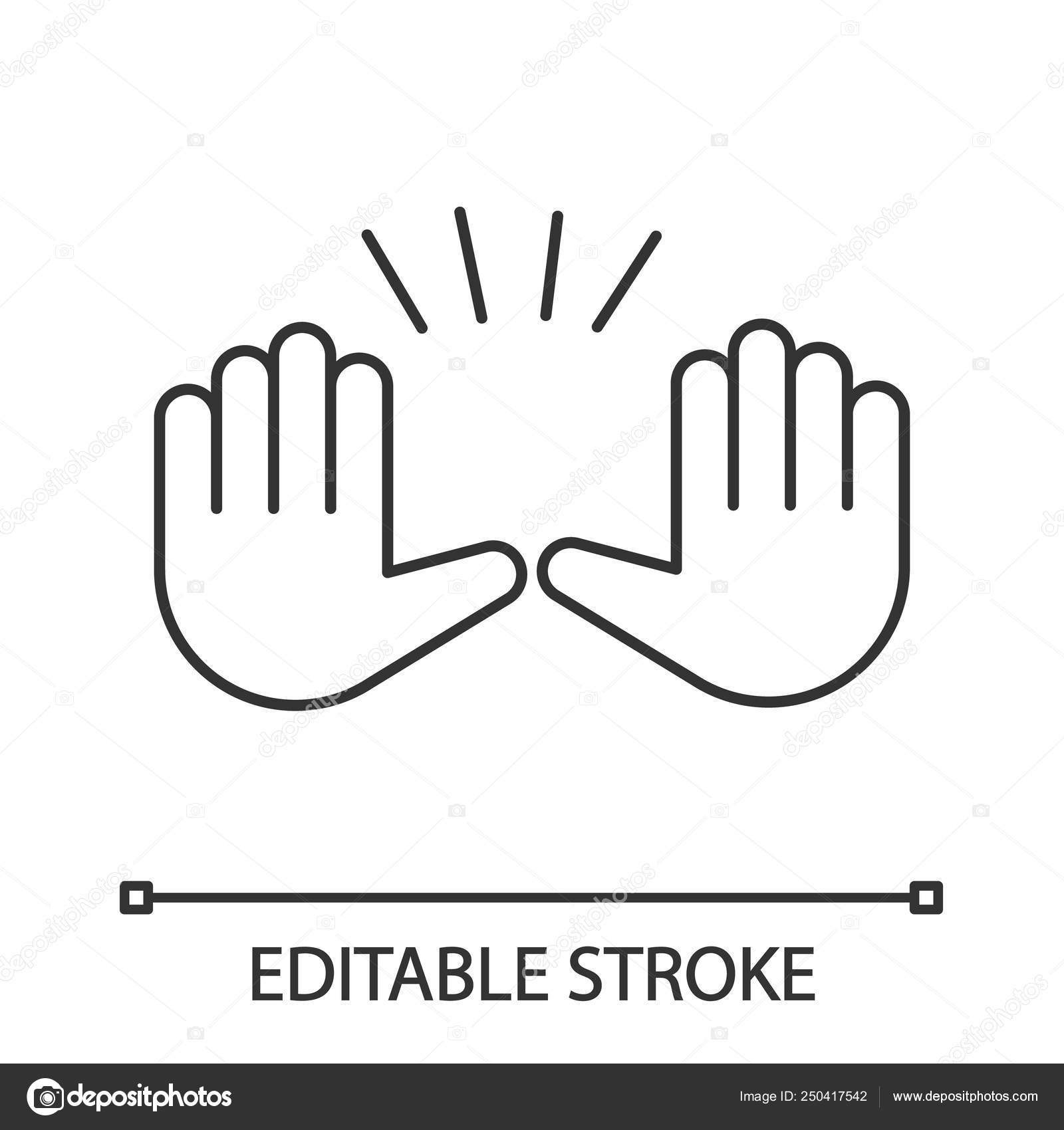 Friendly Handshake Pixel Perfect Linear Icon Sign Support Emoji