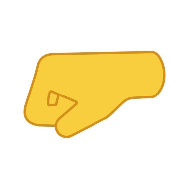 Sol yumruk emoji renk simgesi. Sol taraftaki yumruk. Yumruk-bump. Brofist. İzole vektör çizim