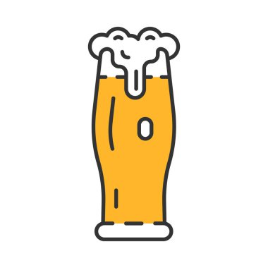 Bir bardak bira renk simgesi. Bira bira. Bar, pub sembolü. İzole vektör çizim
