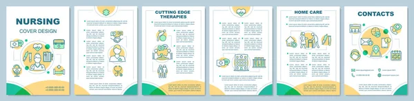 Layout Modelo Brochura Serviço Enfermagem Terapias Físicas Ponta Cuidados Médicos —  Vetores de Stock