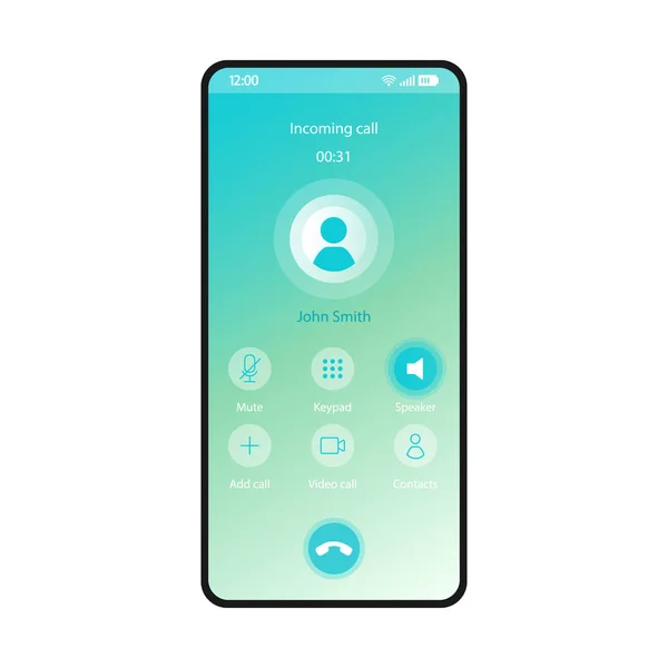 Kapcsol Hangszóró Okostelefon Felület Vektor Sablon Mobil App Kék Színátmenetes — Stock Vector