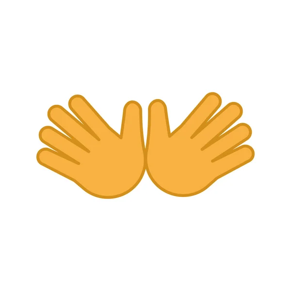 Ícone Cor Das Mãos Abertas Jazz Mãos Emoji Emoticon Gesto — Vetor de Stock