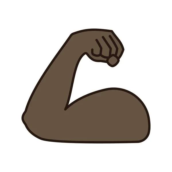Ohnul Biceps Barevná Ikona Silné Emoji Sval Kulturistika Trénink Mužská — Stockový vektor