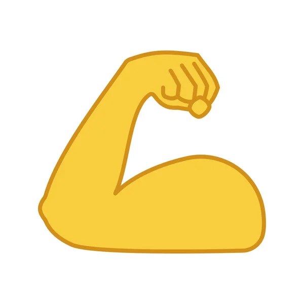 Ohnul Biceps Barevná Ikona Silné Emoji Sval Kulturistika Trénink Mužská — Stockový vektor