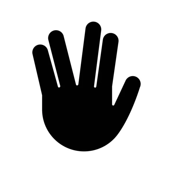 Vulcan Salute Emoji Glyph Ikonen Siluett Symbol Leva Länge Och — Stock vektor