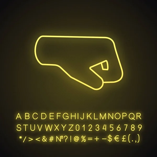 Right Fist Emoji Neon Light Icon Right Facing Fist Fist — Stock Vector