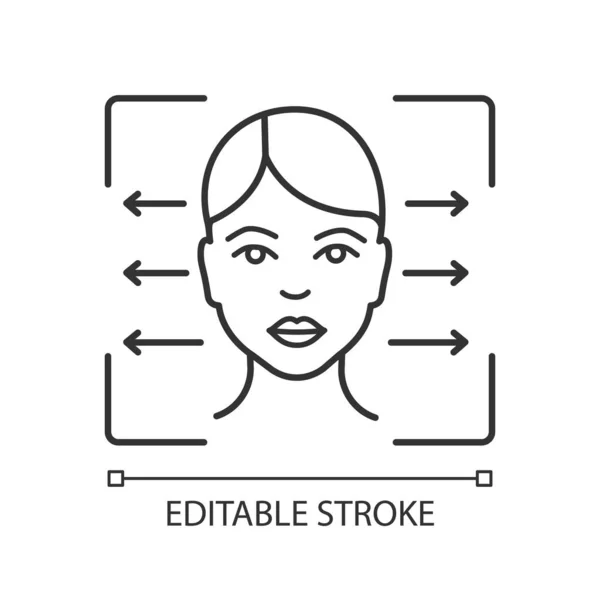 Facial Recognition Reader Linear Icon Face Scanning Alignment Human Head — Stock Vector
