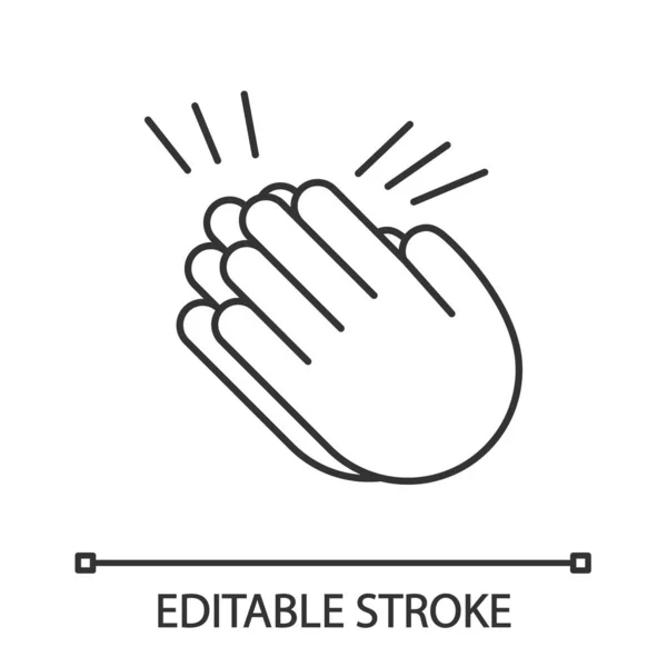 Klappen Handen Emoji Lineaire Pictogram Illustratie Van Dunne Lijn Applaus — Stockvector