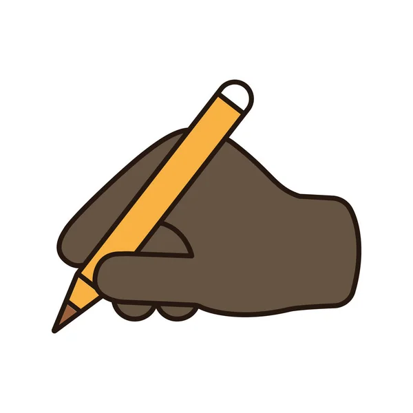 Writing Hand Color Icon Hand Holding Pen Pencil Copywriting Text — Stock Vector