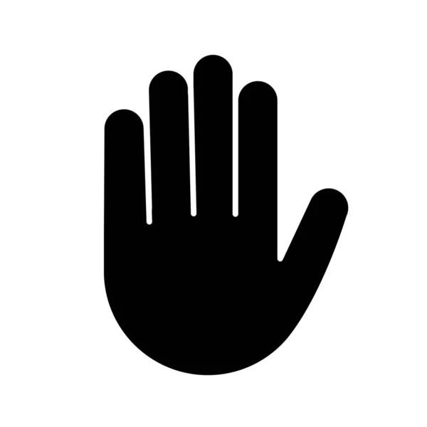 Σήκωσε Χέρι Εικονίδιο Γλύφου Σύμβολο Σιλουέτα Υψηλή Πέντε Emoji Σταματήστε — Διανυσματικό Αρχείο