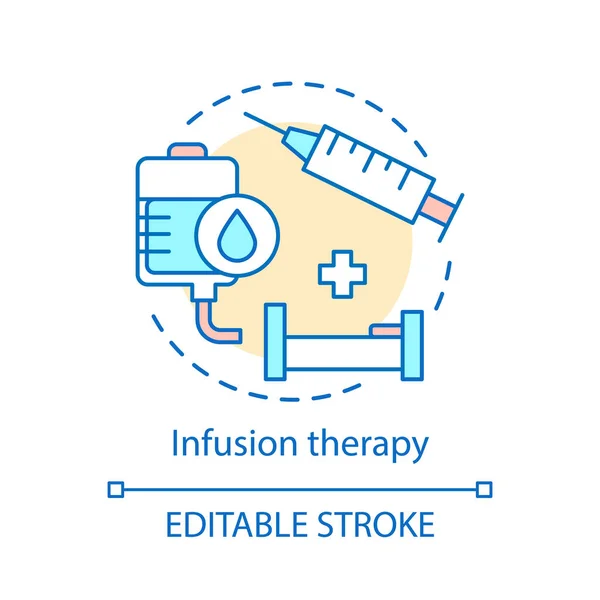 Ikone Der Infusionstherapie Injizierbare Behandlungsidee Dünne Linie Illustration Krankenhaus Klinik — Stockvektor