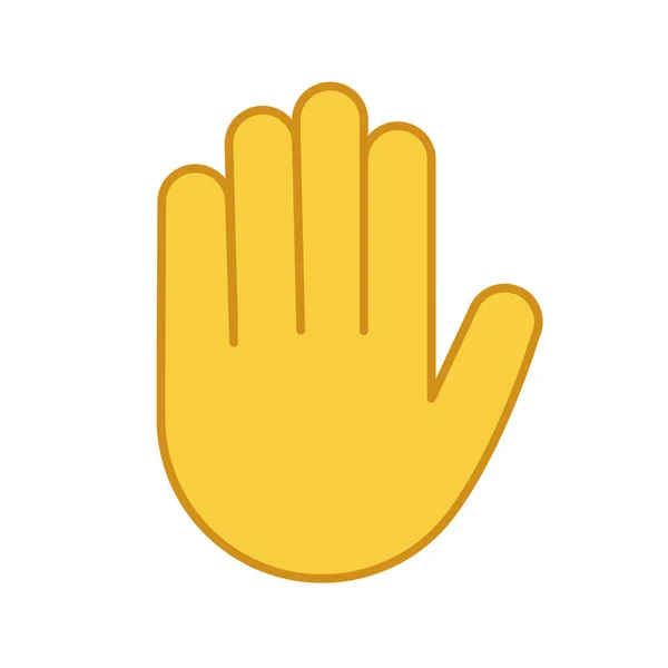 Upphöjda Handikonen Färg Hög Fem Emoji Stoppa Hand Gest Palm — Stock vektor
