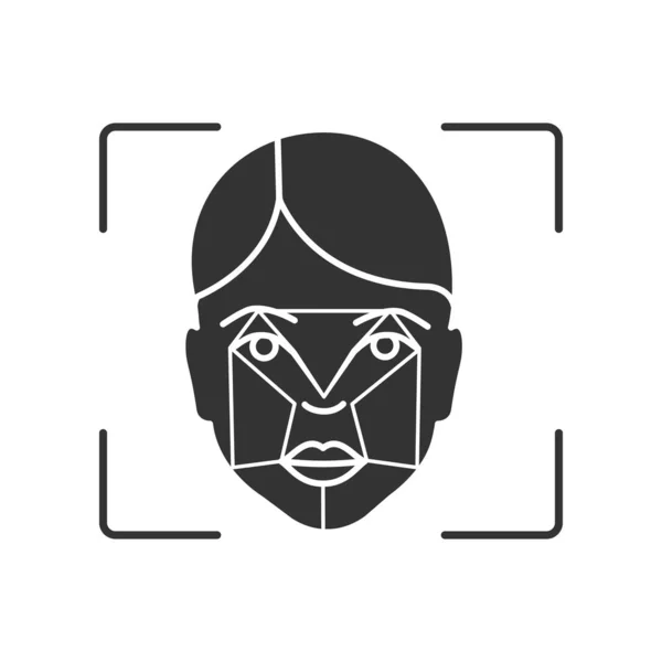 Иконка Анализа Лиц Символ Силуэта Программа Распознавания Лиц Сканирование Лица — стоковый вектор