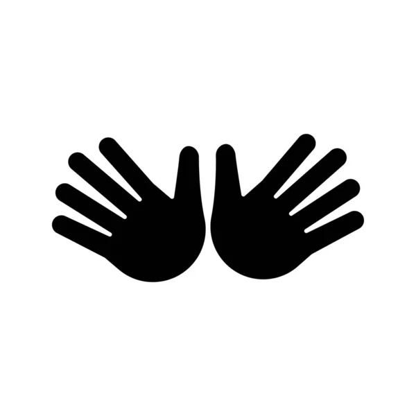 Open Hands Glyph Icon Silhouette Symbol Jazz Hands Emoji Hug — Stock Vector