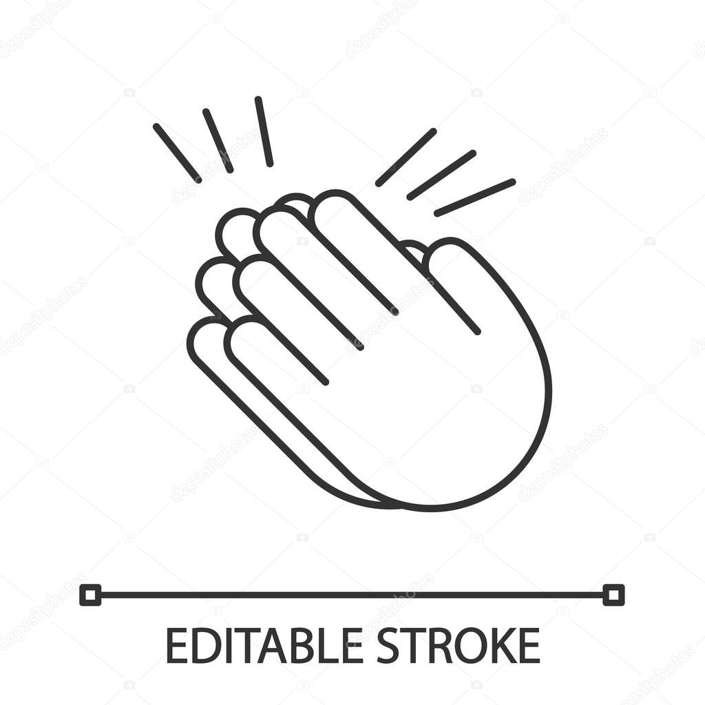 Clapping Hands Emoji Linear Icon Thin Line Illustration Applause Gesture Congratulation Contour Symbol Vector Isolated Outline Drawing Editable Stroke Premium Vector In Adobe Illustrator Ai Ai Format Encapsulated Postscript