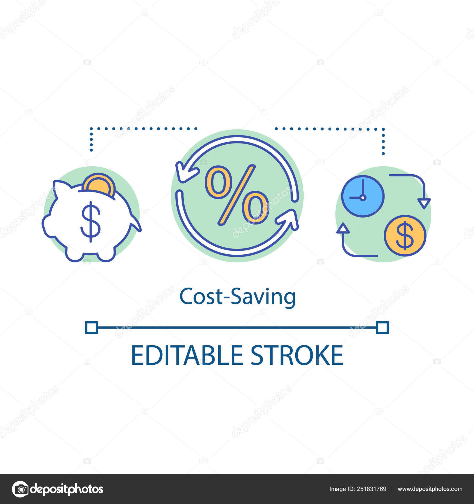 Cos!   t Saving Concept Icon Piggy Bank Deposit Time Money - 